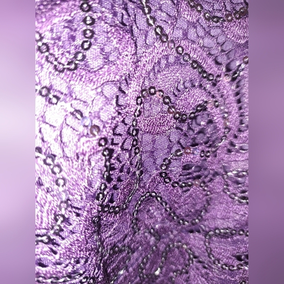 Marina Sequin/Lace Sheath Dress Purple Size XS - Picture 12 of 13